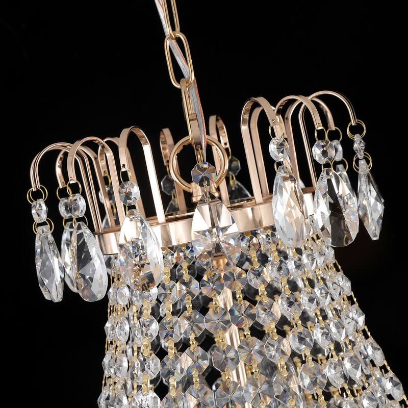 7-Light Gold Crystal Chandelier