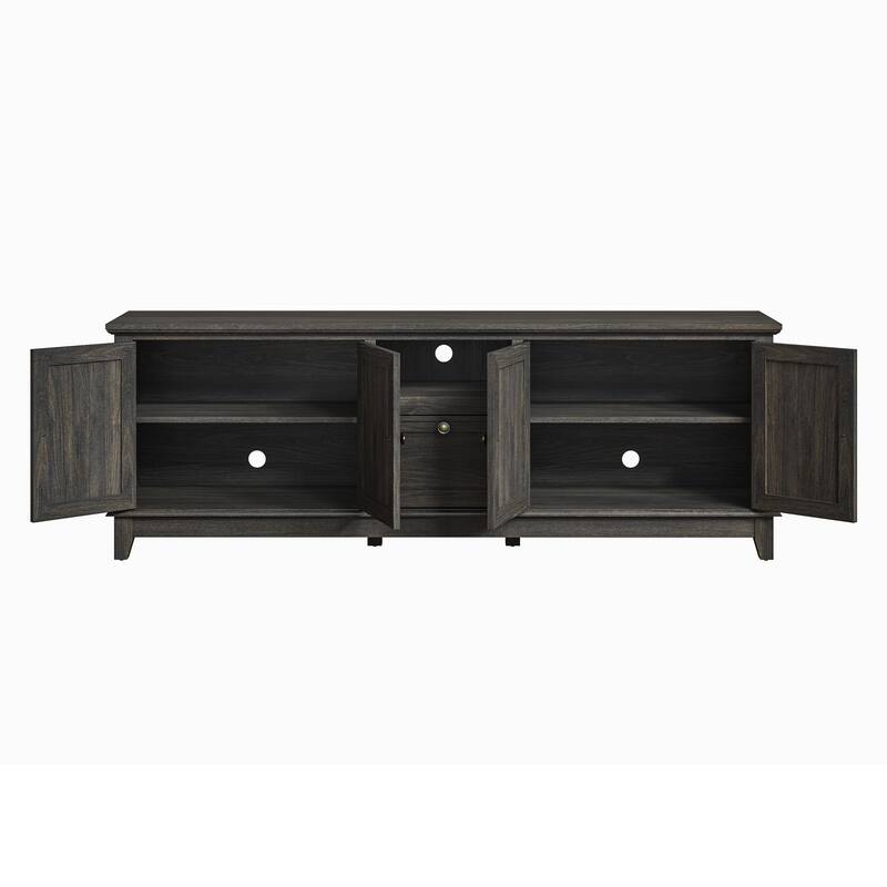 Rustic 72-Inch TV Stand with Adjustable Shelves, Hidden Storage - 72" in Width