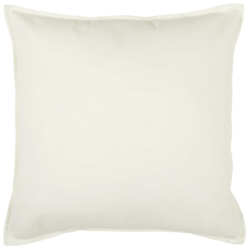 Rizzy Home Cotton Slub Solid Decorative Throw Pillow - Ivory - Down Alternative