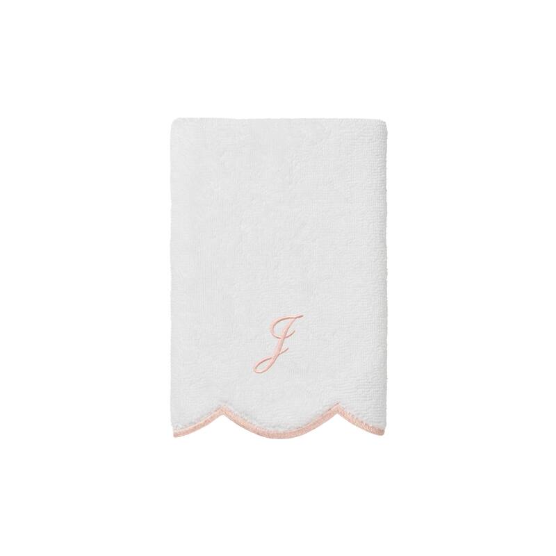 Authentic Hotel and Spa 100% Turkish Cotton Pink ADORNIA Scallop Personalized 3 Piece Towel Set - 3 Piece Set