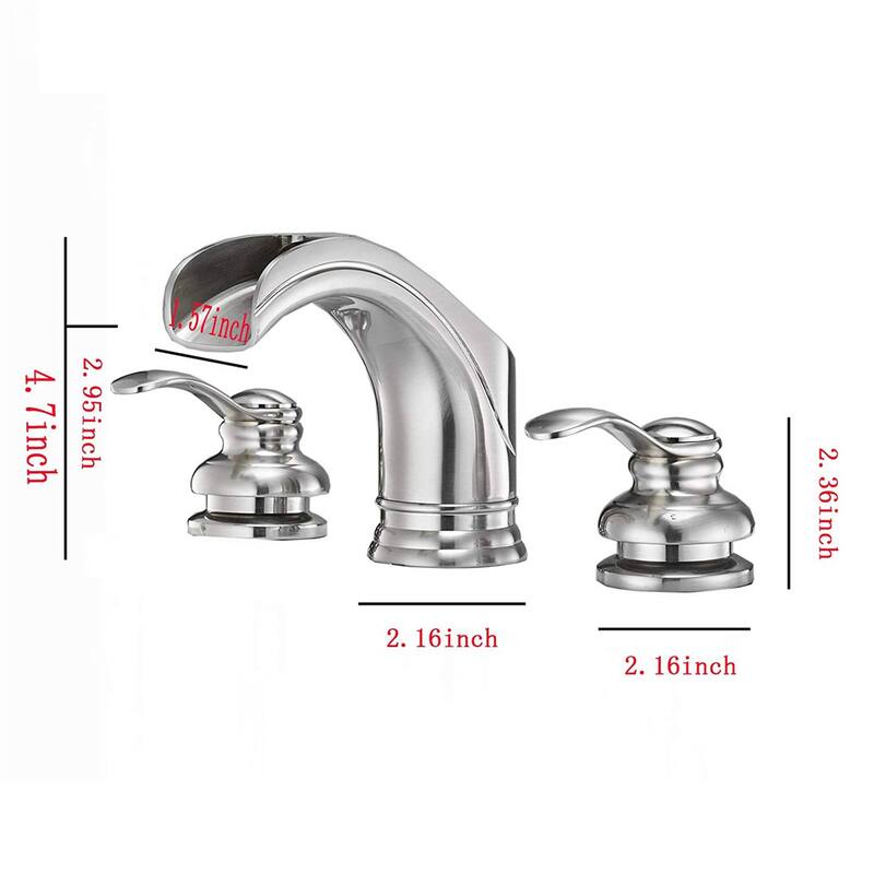 Waterfall Widespread Bathroom Faucet Double Hanlde 8 Inch Bathroom Sink Faucets 3 Hole Modern Basin Vanity Mixer Tap With Valve