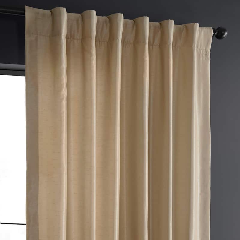 Exclusive Fabrics Vintage Textured Faux Dupioni Silk Room Darkening Curtains (1 Panel)