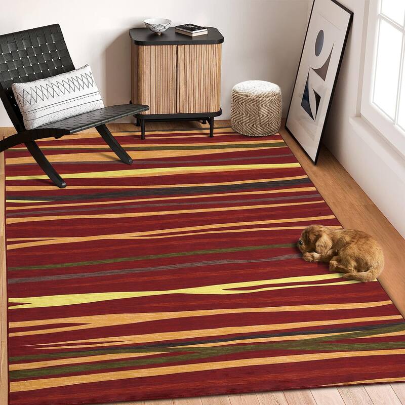 Garvee Modern Abstract Area Rug Colorful Throw Carpet