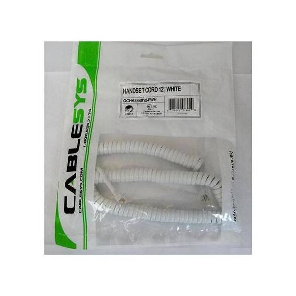 Cablesys 1200wh gcha444012fwh / 12' white handset cord Bed Bath