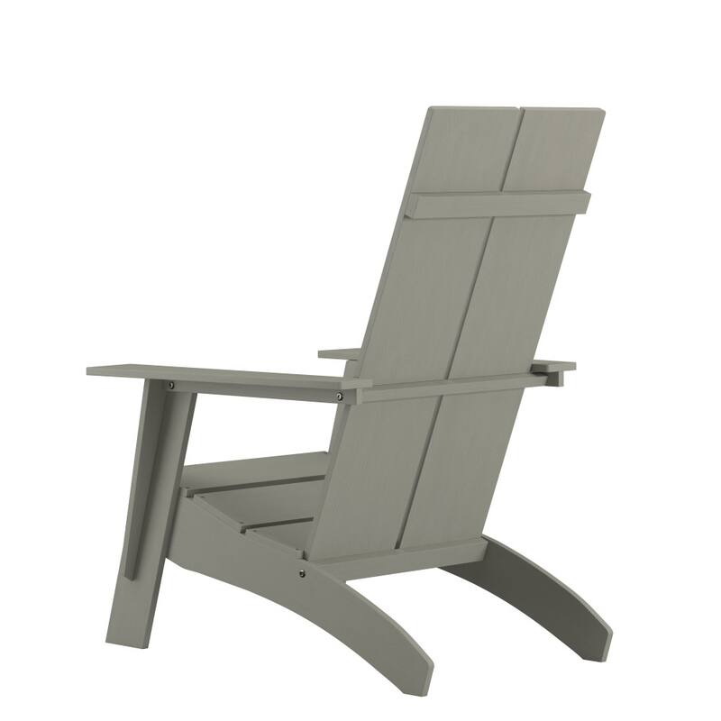 Modern Dual Slat Back Adirondack Style Chairs, Set of 4