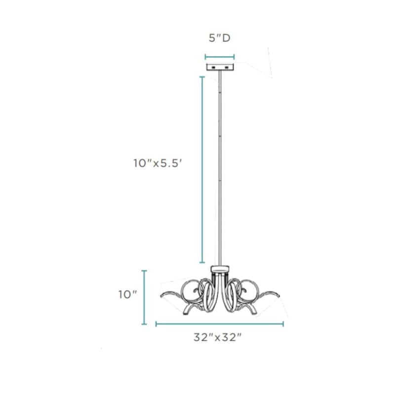 Magnolia Integrated LED Chandelier with Smart Dimmer Included
