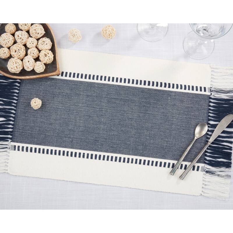 Tassel Trimmed Stripe Placemat (Set of 4)