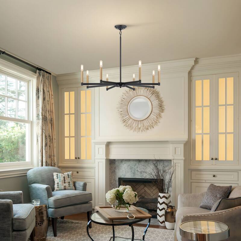 Starskys 8-Light Dimmable Mid-Century Modern Candle Chandelier