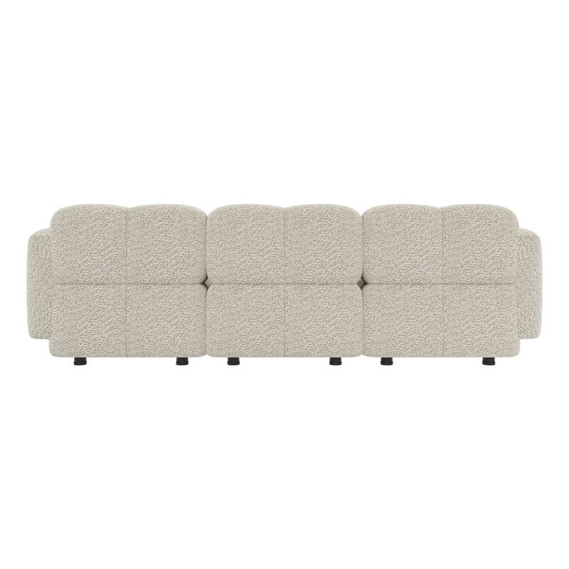 Christopher Knight Home - 3-Seater 90.94" L-Shaped Upholstered Sectional Sofa with Ottoman