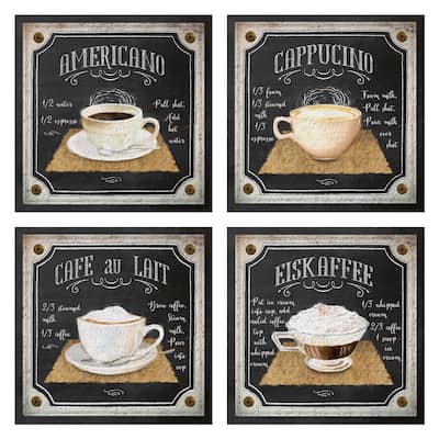 Chalk Americano, Café au Lait, Cappuccino, Eiskaffee by Lynnea Washburn Canvas Art Prints
