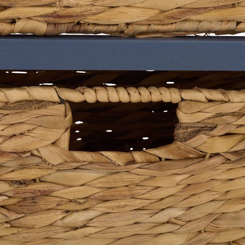 SAFAVIEH Evaline Distressed Black 3 Wicker Basket Storage Unit - 17.3" x 13.4" x 29.5" - 17"W x 13"D x 30"H