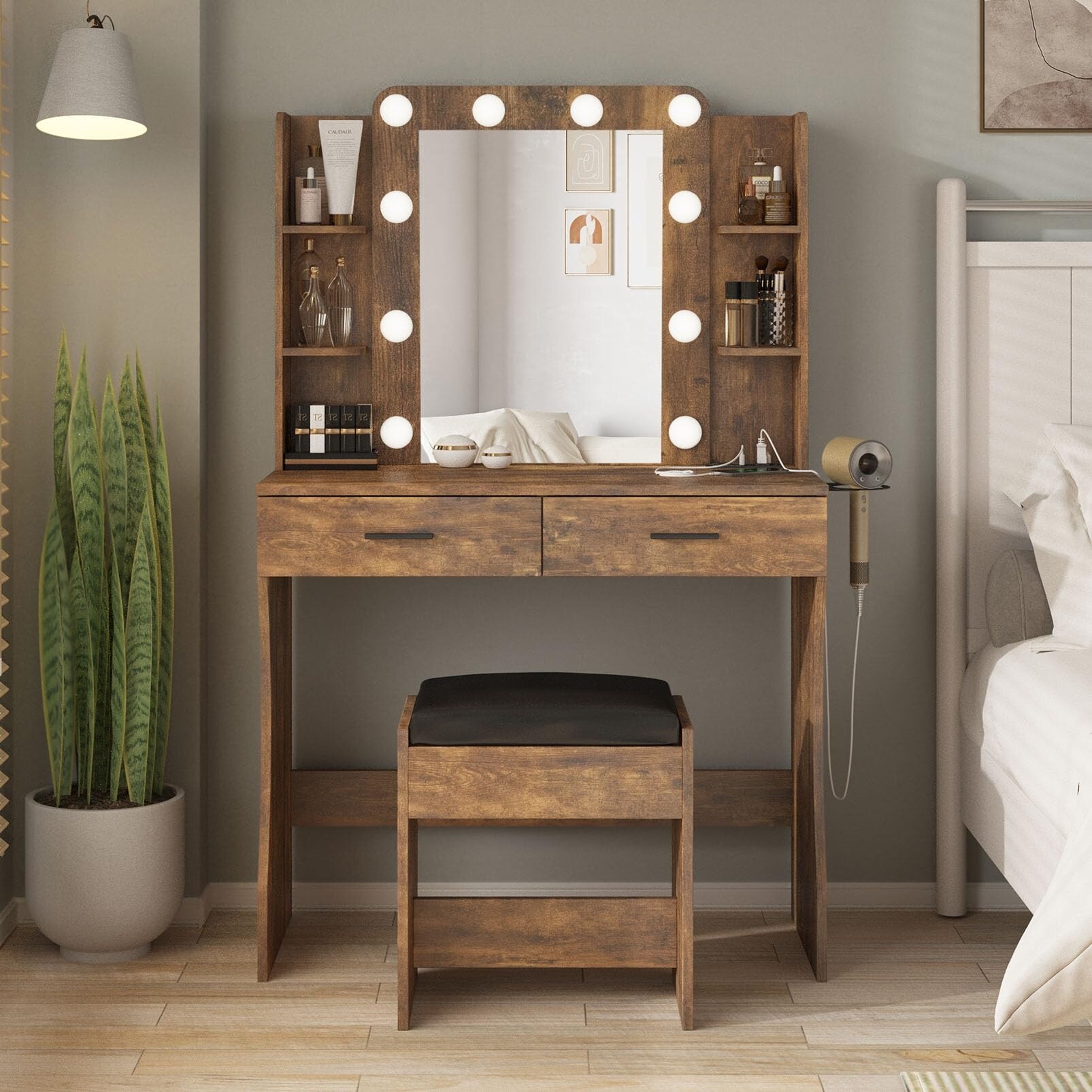 Vanity-Desk-with-Lights,Makeup