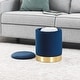 preview thumbnail 69 of 88, Adeco Round Storage Ottoman Footrest Stool Velvet Gold Plating Base