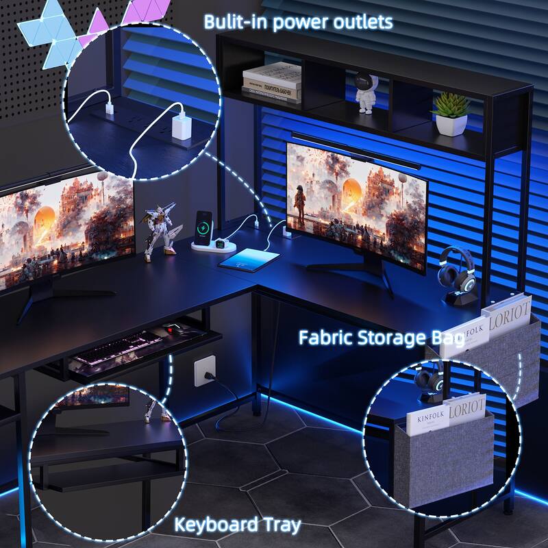 Futzca L Shaped Computer Desk, Black