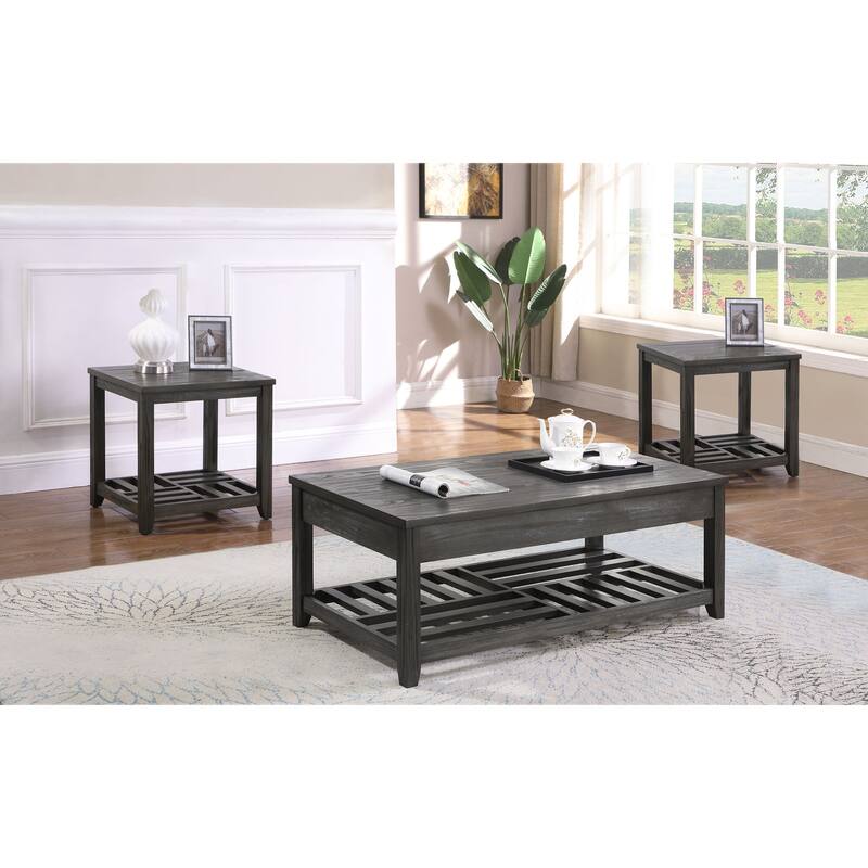 Cliffview Lift Top Coffee And End Table Set Grey - 3-piece set