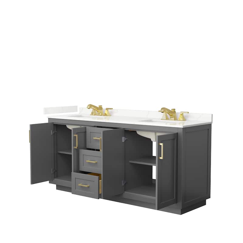 Miranda 72-inch Double Vanity, Quartz Top