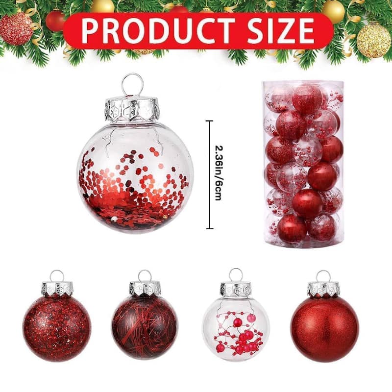 30 Pcs Shatterproof Christmas Ball Ornaments for Holiday Wedding Party Decoration - N/A
