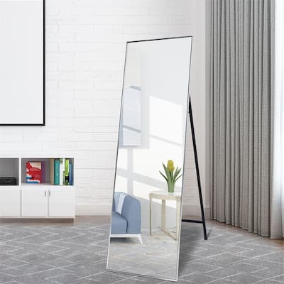 65’’x22’’Standing Mirror with Aluminum Frame Floor Mirror Wall Hanging or Leaning - 65*22*0.6 inch