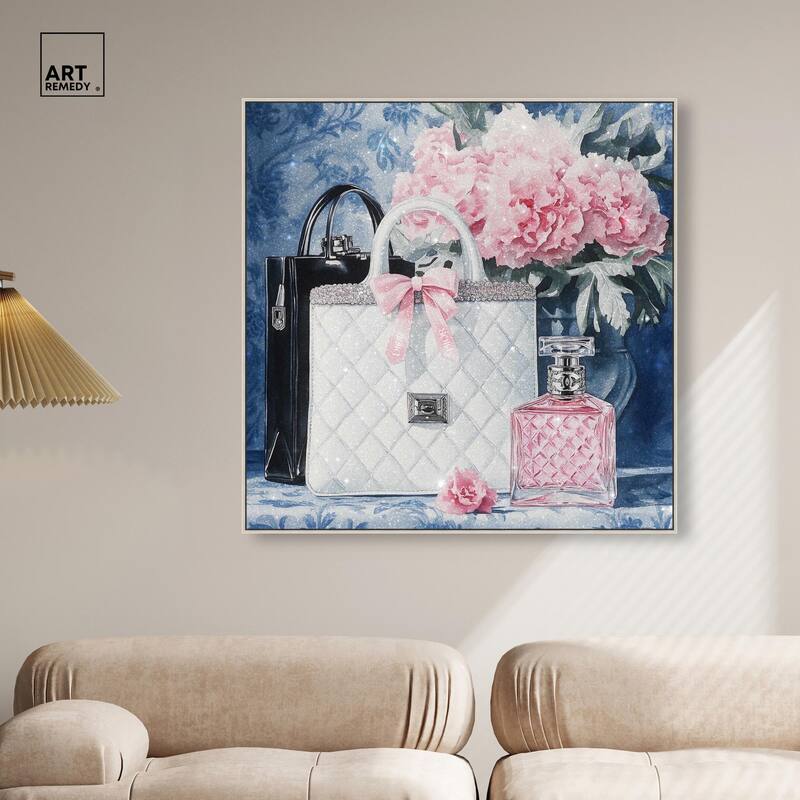 Pink Porcelain Purse and Perfume Canvas by Art Remedy