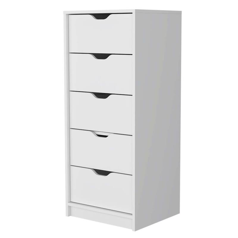 Tall Narrow 5-Drawer Chest Dresser with Slim Design, Smooth Glide Drawers, and Compact Modern Bedroom Storage