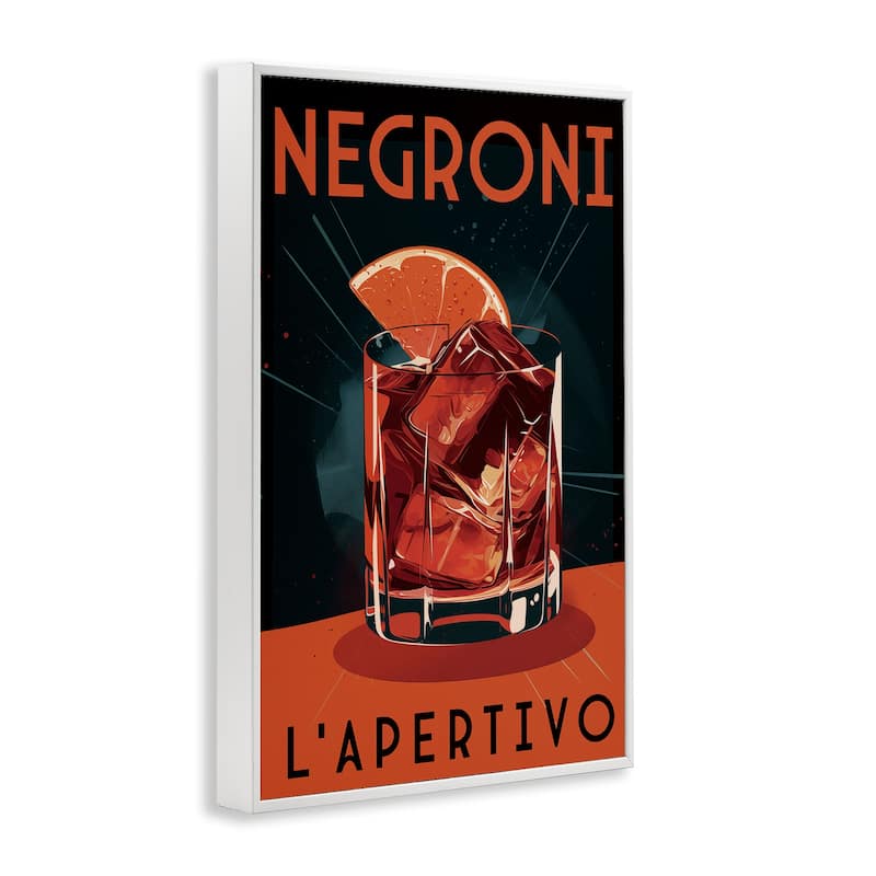 Stupell Vintage Midcentury Negroni Drink Framed Giclee Art Design By Andreas Magnusson
