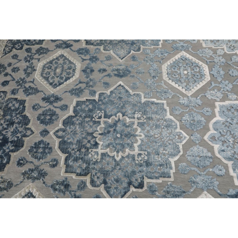 Machine Made Polypropylene Modern&Contemporary Oriental Area Rug Gray - 7' 11'' x 11' 2''