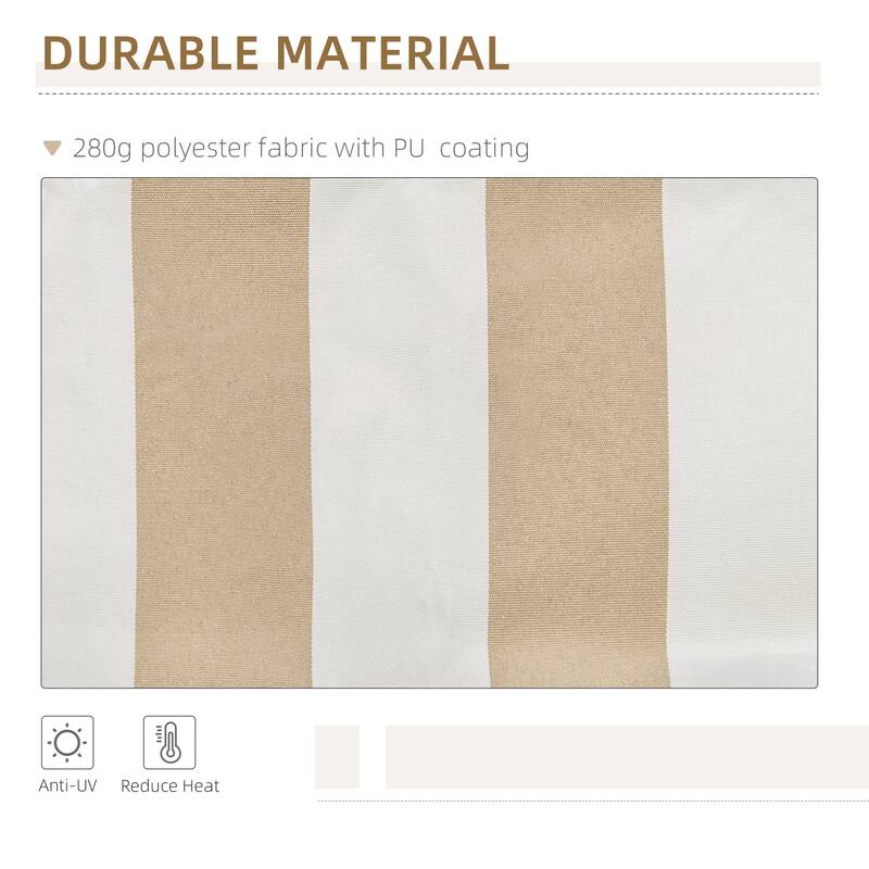 12' x 10' Retractable Awning Sun Shade Shelter with Manual Crank Handle, 280g/m² UV & Water-Resistant Fabric and Aluminum Frame