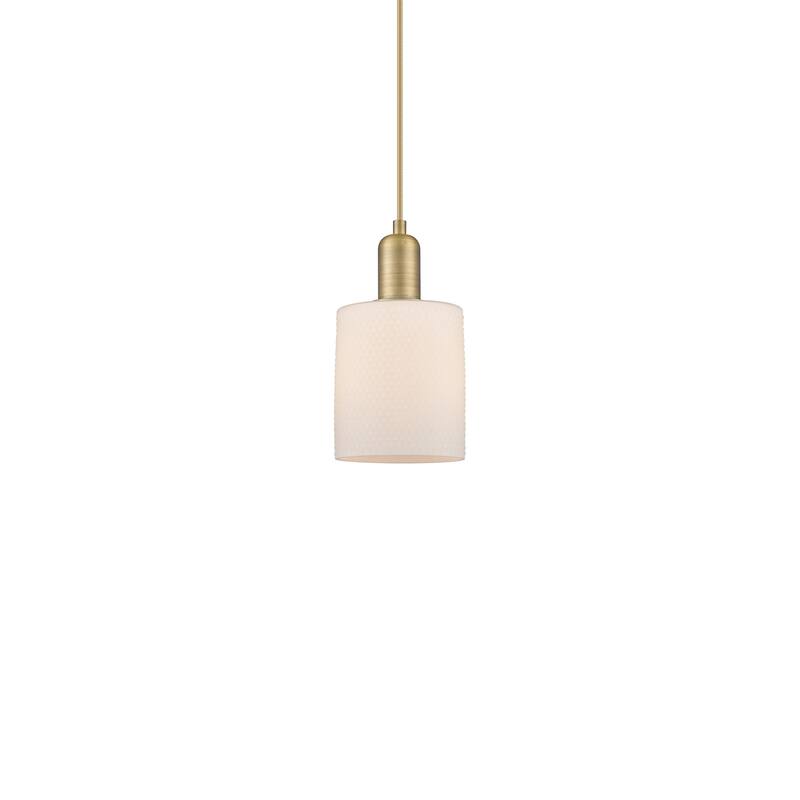 Innovations Lighting 716-1P-10-5 Cobbleskill Pendant Cobbleskill 5" - Brushed Brass / Matte White