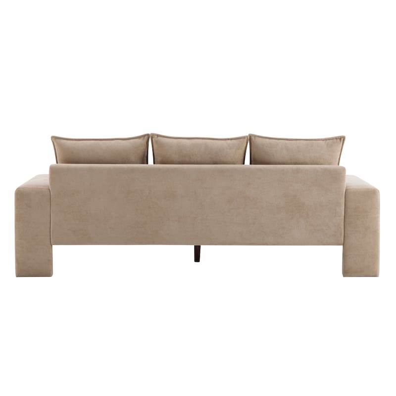 lgora Modern Upholstered 3-Seater Sofa with Wooden Frame Support