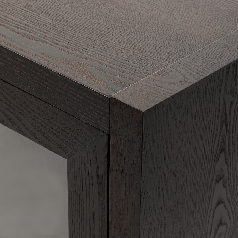 Modern MDF Storage Cabinet with Tempered Glass Doors and Adjustable Shelf for Living Room & Entryway