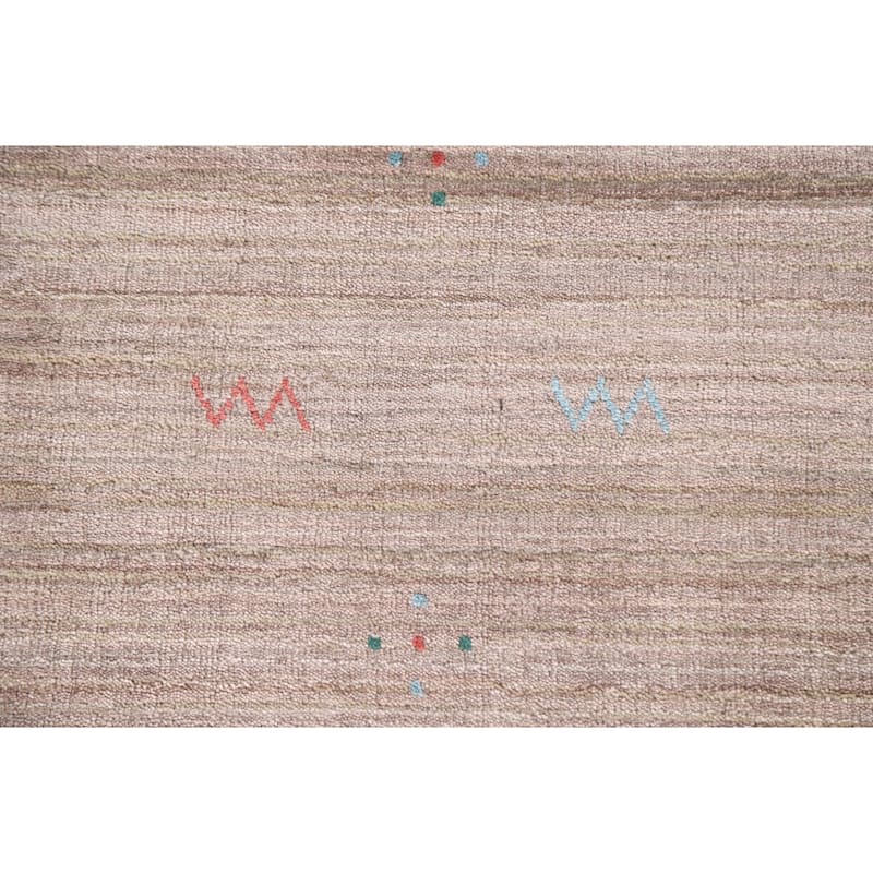Modern Gabbeh Rug Hand-Knotted Tribal Wool Carpet - 7'11"x 9'7"