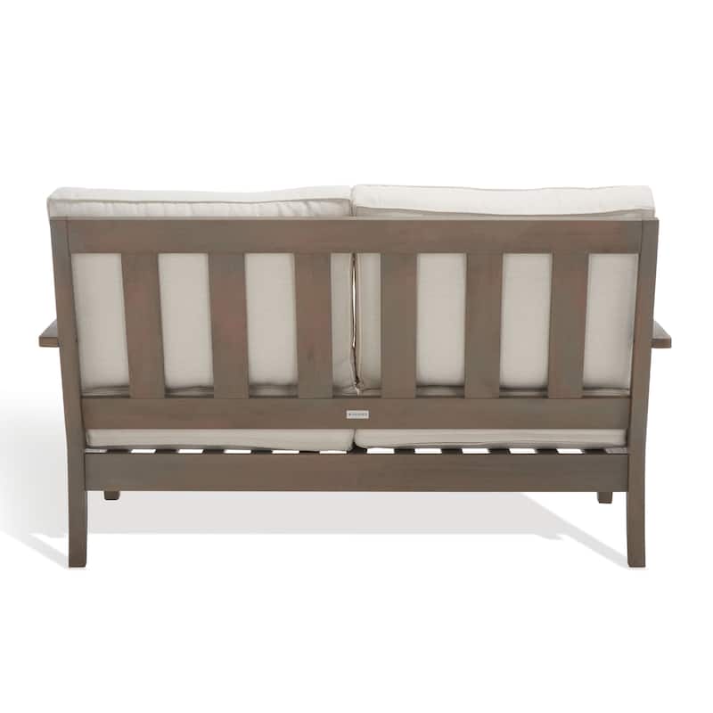 SAFAVIEH Couture Martinique Wood Patio Loveseat - 56"W x 35"D x 32"H