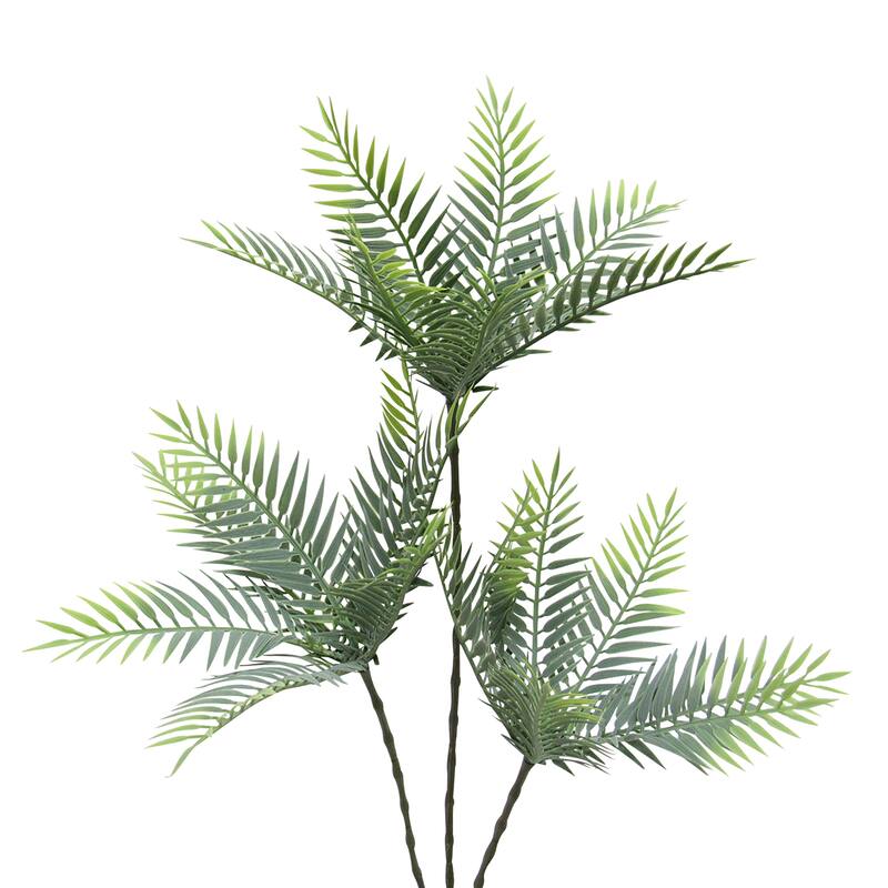 Frosted Green Artificial Coconut Palm Leaf Stem Tropical Plant Greenery Foliage Spray 23in - 23" L x 14" W x 10" DP