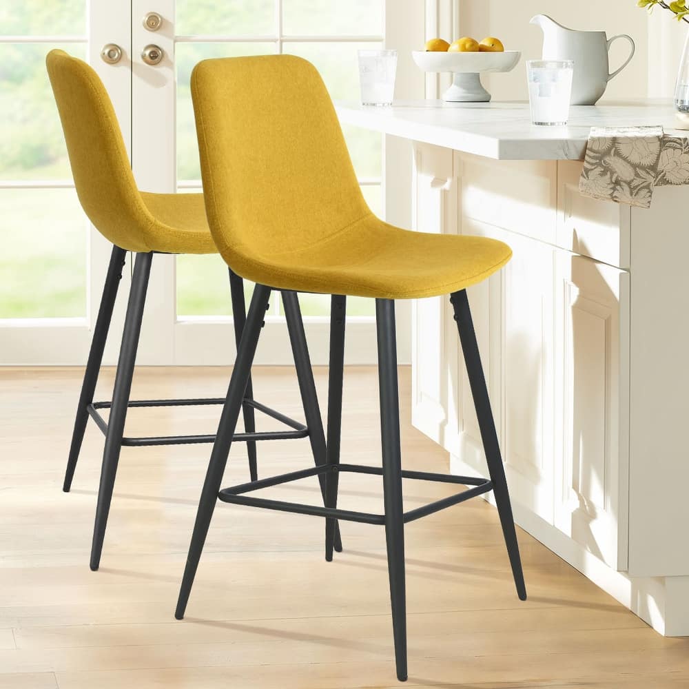 Fabric Upholstered 26" Counter Stool (Set of 2) - 38"x19"x19"