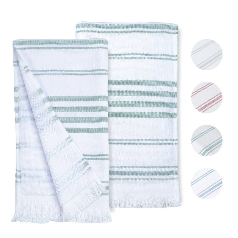 Hand Towels for Kitchen Quick Drying 16 x 28 Inch by Ample Decor - 2 Pcs - Mint Green