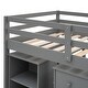 preview thumbnail 31 of 35, Low Loft Bed with Cabinet ,Shelves and Rolling Portable Desk