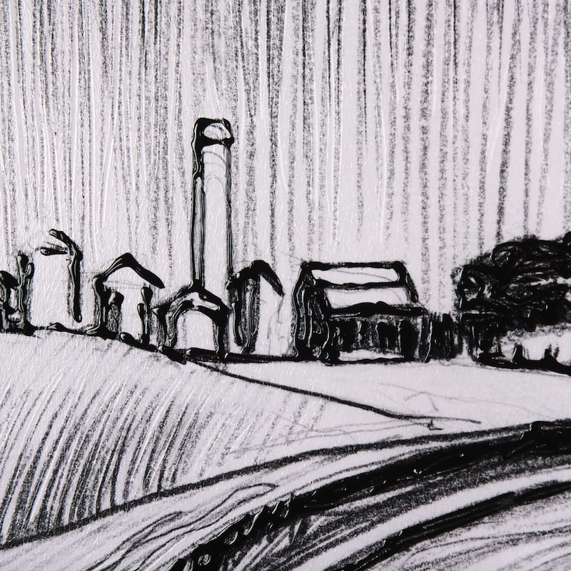 Rural Sketch II Framed Art Print