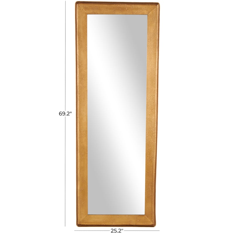 Metal Wall Mirror with Textured Frame - Gold - Roche River Decor