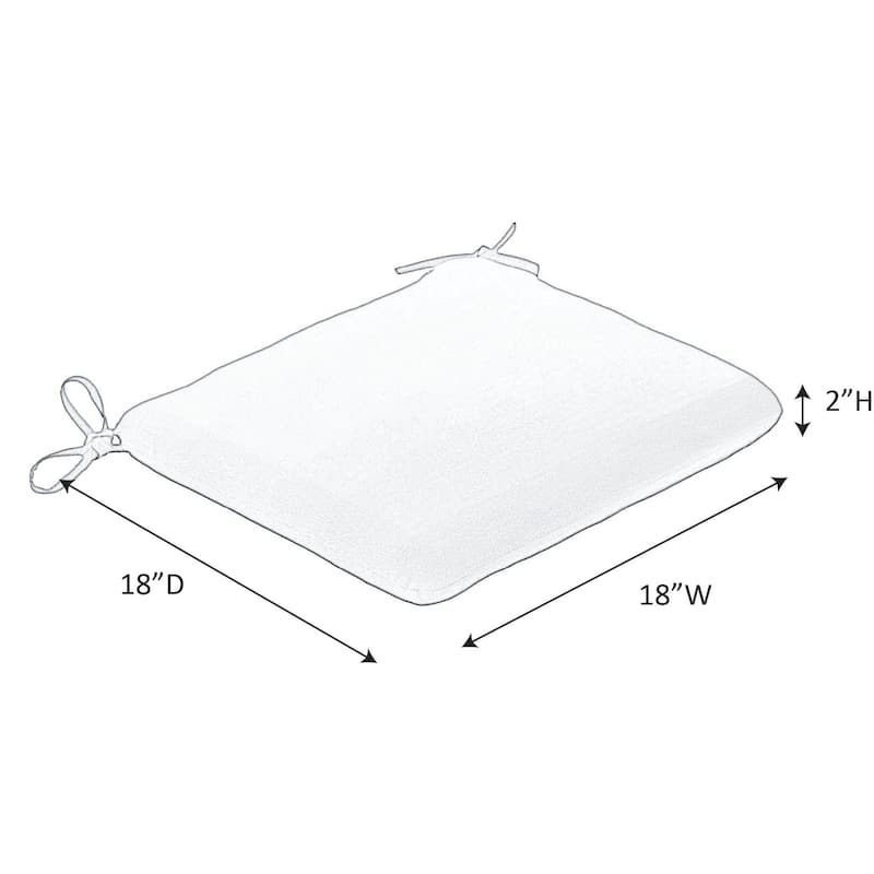 Sunbrella Solid fabric 2 pack 18 in. Square seat pad with 21 options - 18"W x 18"D x 2.5"H