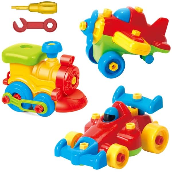 slide 2 of 7, Toyvelt Take Apart Toys Set - (3 Pack) 2-4 Years