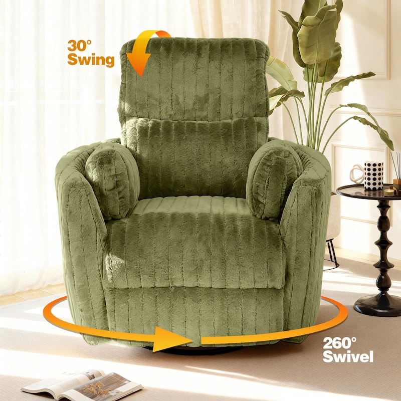 Rossetta Swivel Rocking Glider Power Recliner Chair with 24" Wide Seat & Type-C & USB Ports