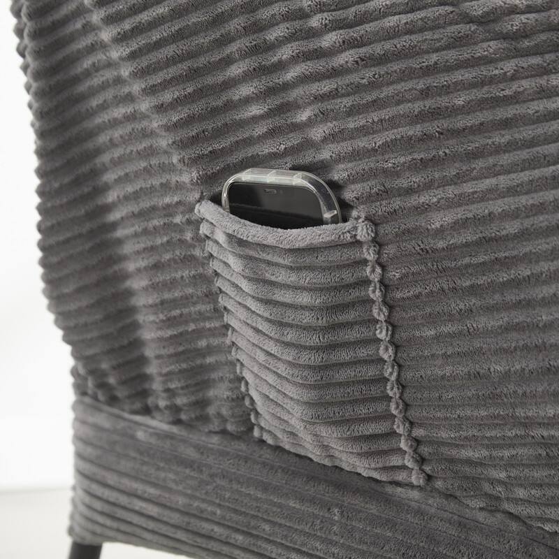 Modern Lounge Chair with Ottoman - Plush Reading Accent Chair with Footrest and Side Pocket