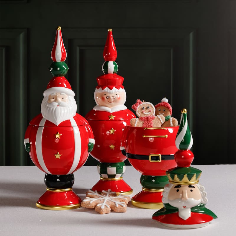 Hand-Painted Ceramic Cookie Jar, Set of 3 Assorted Styles