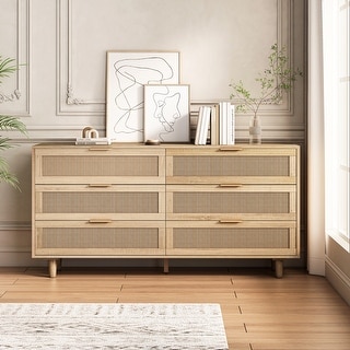 6-Drawers Rattan Storage Cabinet Rattan Drawer - Bed Bath & Beyond ...