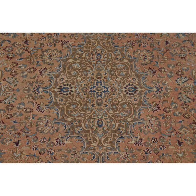 Floral Mashad Vintage Persian Rug Handmade Traditional Wool Carpet - 9'7" x 12'8"