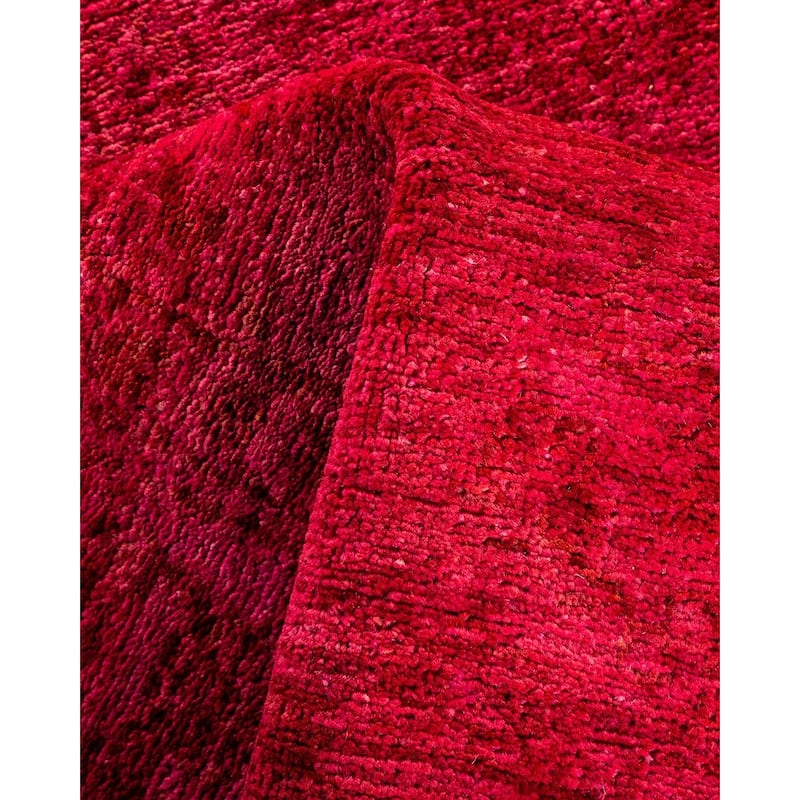 Overton Hand Knotted Wool Vintage Inspired Modern Contemporary Overdyed Pink Runner Rug - 3' 2" x 15' 6"
