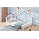 preview thumbnail 49 of 57, Roomfitters Twin Size House Bed with Wooden Frame, Modern Loft Design, Grey