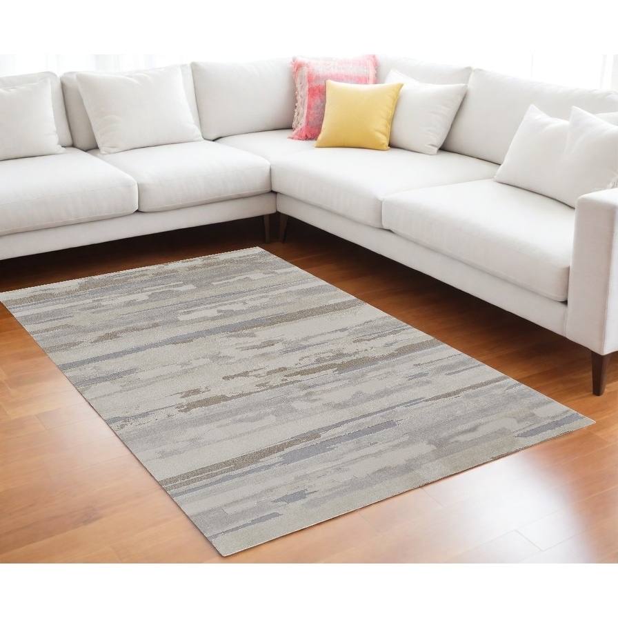 Vamex Power Loomed Distressed Abstract Stain Resistant Area Rug By HomeRoots - 114' X '79' X '0.63
