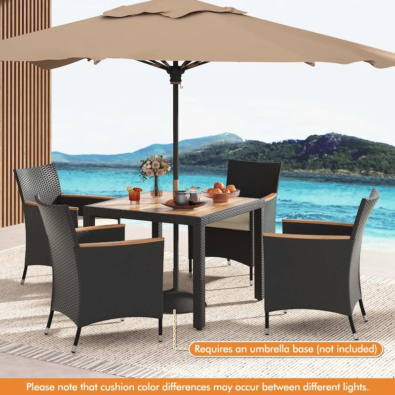 Costway 5 PCS Patio Dining Table Set for 4 Rattan Conversation Set - See Details