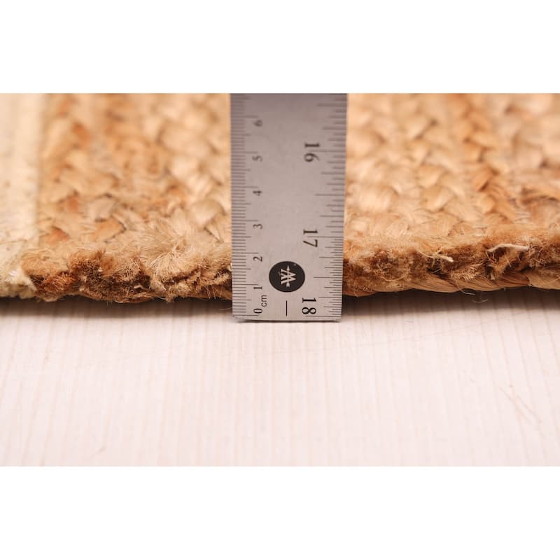 ECARPETGALLERY Braided Weave Palas Denizli Light Brown Jute Rug - 2'8 x 5'0